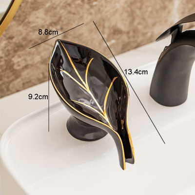 Kūrybinės keraminės muilo dėžutės Buitiniai sanitariniai gaminiai Lapų formos nutekamieji muilo indai Vonios kambarys Sandėliavimo konteineris Buitinės prekės