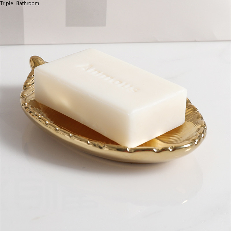 1 kom Keramika zlatnog lišća Posuda za sapun Nordijski stil Držač sapuna Kuhinjski spremnik Posuda za kućni kupaonski pribor Posuda