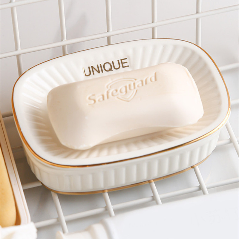 Lagana, luksuzna keramička kutija za sapun Dvoslojna kutija za pakiranje sapuna s drenažom Pribor Kuhinjska pohrana Organizator za toalet