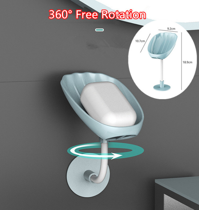 Nauja pasukama apvalkalo formos muilo dėžutė nutekėjimo muilo laikiklis Vonios kambarys Tualetas Skalbiniai Dušo Muilo indas Siurbiamas Sieninis laikymo stovas