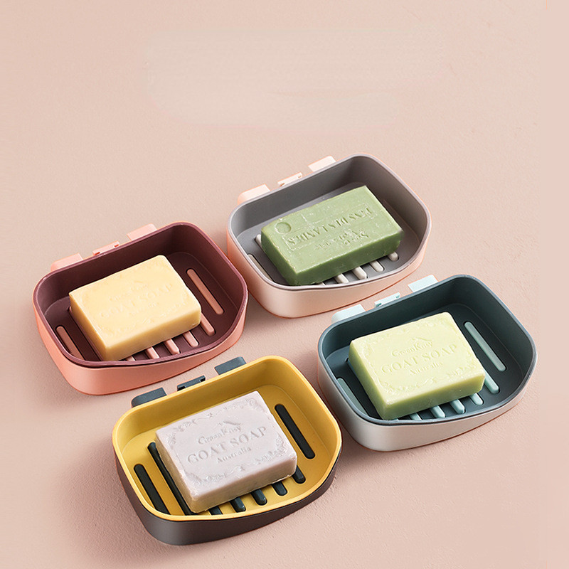 Dvoslojni držač za sapun Zidni odvod bez bušenja Kućna kupaonica Posuda za sapun Organizator toaletnih potrepština Kupaonski pribor