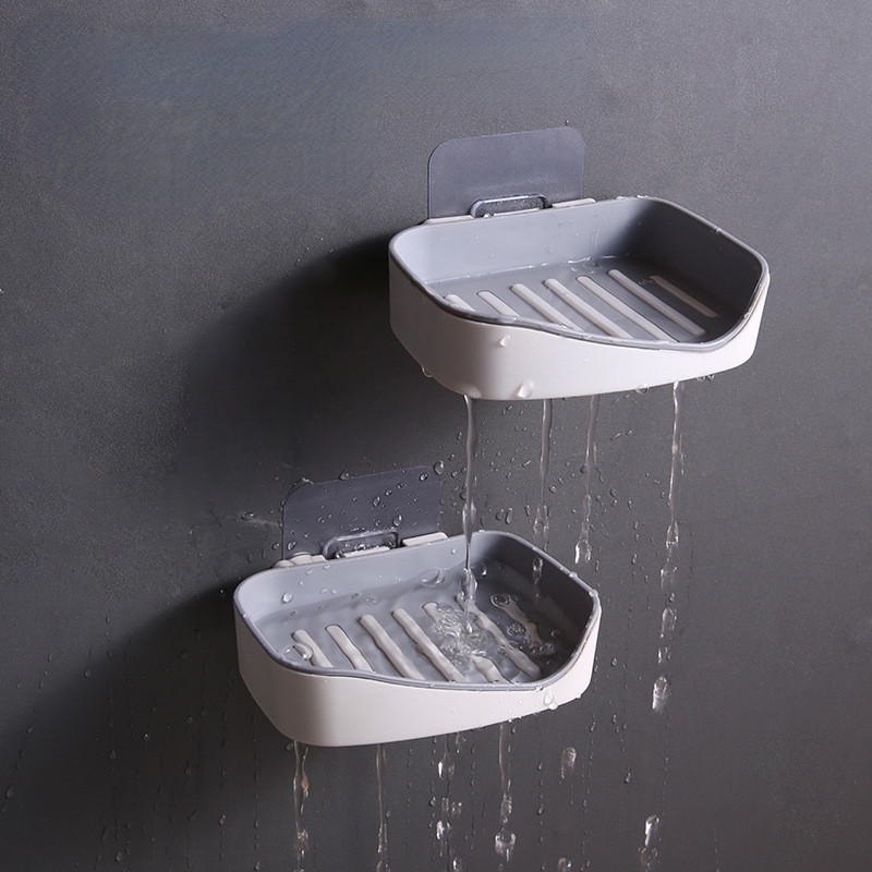 Dvoslojni držač za sapun Zidni odvod bez bušenja Kućna kupaonica Posuda za sapun Organizator toaletnih potrepština Kupaonski pribor