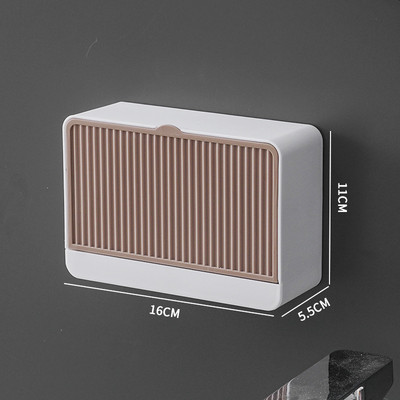 Zidna kutija za sapun bez bušenja s dvostrukim rešetkama za kupaonski odvod Stalak za sapun Kreativni držač za sapun u obliku školjke Kupaonski alati