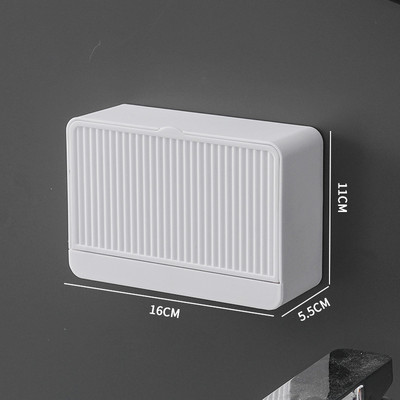 Zidna kutija za sapun bez bušenja s dvostrukim rešetkama za kupaonski odvod Stalak za sapun Kreativni držač za sapun u obliku školjke Kupaonski alati