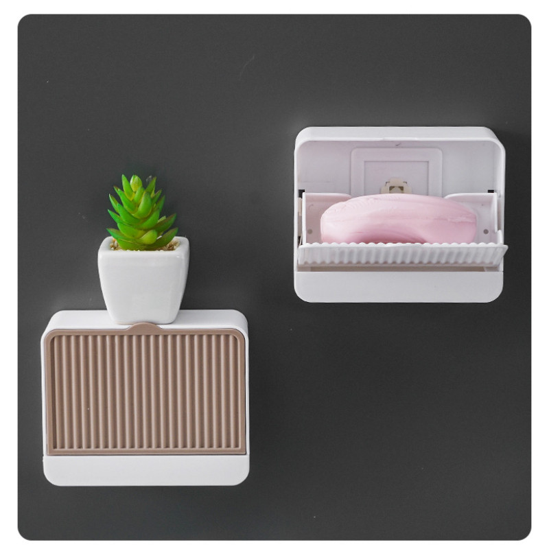 Zidna kutija za sapun bez bušenja s dvostrukim rešetkama za kupaonski odvod Stalak za sapun Kreativni držač za sapun u obliku školjke Kupaonski alati