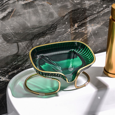 Πολυτελές Σαπουνόπιτα με Αποστράγγιση Αντιολισθητική Βάση Σαπουνιού Εύκολο Καθαρισμό Δοχείο για Αξεσουάρ Μπάνιου Κουζίνας Ντους