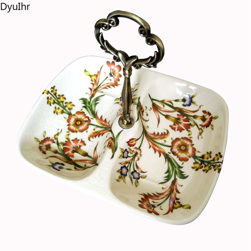 Europietiško stiliaus įtrūkusi keraminė dviejų skyrių muilo dėžutė, buitinė išleidimo rankena muilo indų muilo dėžutė vonios kambario muilo padėklas