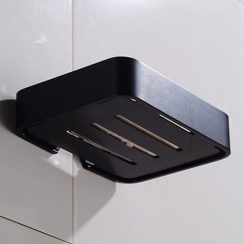 Ντους επιτοίχια θήκη σαπουνιού μπάνιου Διακοσμητικό κουτί αλουμινίου τετράγωνο καλάθι μαύρο σαπούνι μπάνιου Κουτιά συσκευασίας αποθήκευσης