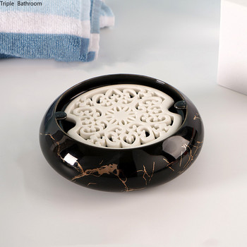 1 τεμ. Marbling Ceramics Πιάτο σαπουνιού Nordic Style Στρογγυλό Σχήμα Σπίτι Μπάνιο Κουτί σαπουνιού Δοχείο Αξεσουάρ μπάνιου Προμήθειες