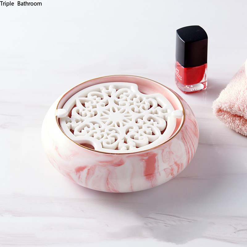 1 kom Posuda za sapun od mramorne keramike Nordijski stil Okrugli oblik Kutija za sapun za kućnu kupaonicu Posuda za kupaonski pribor