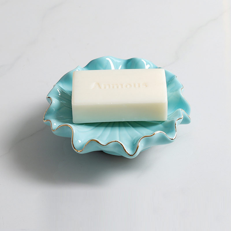 Vonios reikmenys nusausinamojo muilo laikiklis Muilo talpykla Vonios kambario laikiklis Muilo laikiklis Muilo dėžutė Keraminė lotoso lapelio formos muilo laikiklis
