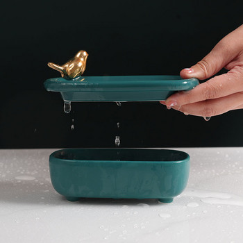 Προμήθειες μπάνιου Βάση σαπουνιού αποστράγγισης Δοχείο σαπουνιού Κουτί σαπουνιού Διπλής στρώσης Πιάτο σαπουνιού Επιχρυσωμένο στήριγμα για σαπούνι μπάνιου