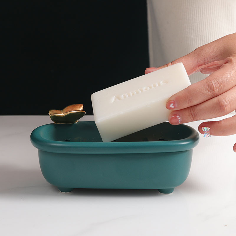 Fürdőszoba kellékek Lefolyószappantartó Szappantartó Szappandoboz Kétrétegű szappantartó Aranyozott WC-fürdőszappantartó