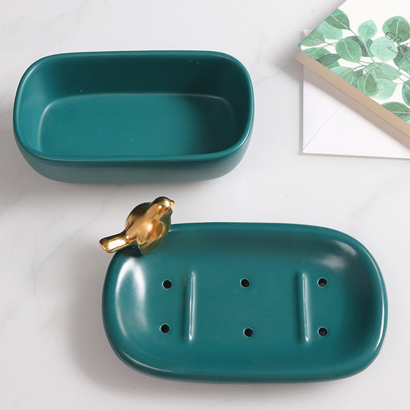 Fürdőszoba kellékek Lefolyószappantartó Szappantartó Szappandoboz Kétrétegű szappantartó Aranyozott WC-fürdőszappantartó