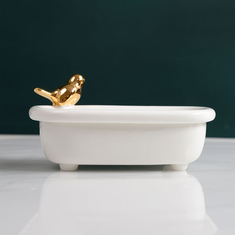 Fürdőszoba kellékek Lefolyószappantartó Szappantartó Szappandoboz Kétrétegű szappantartó Aranyozott WC-fürdőszappantartó