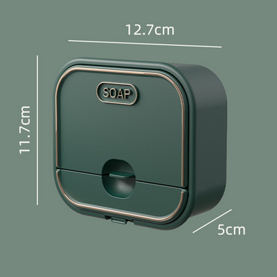 Kutija za držač sapuna Flip to Open/Close Ljepljiva posuda za sapun otporna na prskanje sa skupljačem vode i vješalicom za kupaonicu i kuhinju M56
