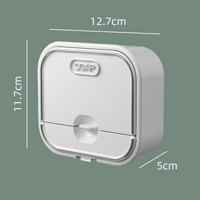 Kutija za držač sapuna Flip to Open/Close Ljepljiva posuda za sapun otporna na prskanje sa skupljačem vode i vješalicom za kupaonicu i kuhinju M56