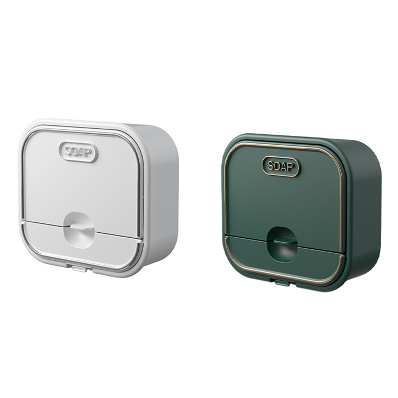 Kutija za držač sapuna Flip to Open/Close Ljepljiva posuda za sapun otporna na prskanje sa skupljačem vode i vješalicom za kupaonicu i kuhinju M56