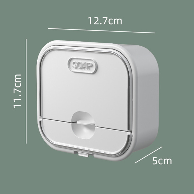 Kutija za držač sapuna Flip to Open/Close Ljepljiva posuda za sapun otporna na prskanje sa skupljačem vode i vješalicom za kupaonicu i kuhinju M56