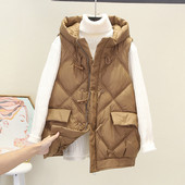 Női mellény kapucnival és cipzárral