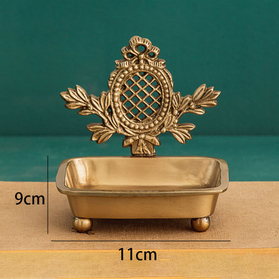 Paauksuota amatų metalinė muilo dėžutė Retro raižyta dekoratyvinė dušo laikymo padėklai tualetinis staliukas papuošalų organizatorius namų dekoravimas