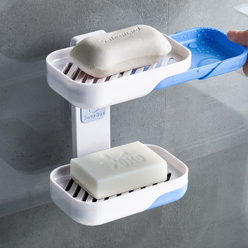 Punch Δωρεάν Κουτί σαπουνιού οικιακής χρήσης Αξεσουάρ μπάνιου Σετ Δημιουργική βάση σαπουνιού αποχέτευσης ντους Επιτοίχια ράφι αποθήκευσης πολλαπλών στρώσεων