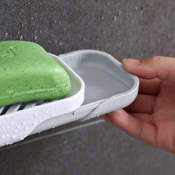 Кутия за домашен сапун Без перфорация Комплекти аксесоари за баня Креативен дренаж за душ Поставка за сапун Стенен многослоен багажник за съхранение