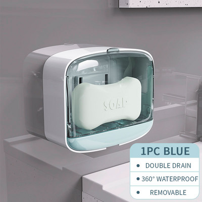 Drenažo muilo dėžutė Nešiojama namų muilo laikymo dėžutė su dangteliu, vandeniui atspariu drėgmei, kelionių organizatoriaus dėklas Vonios kambario priedai