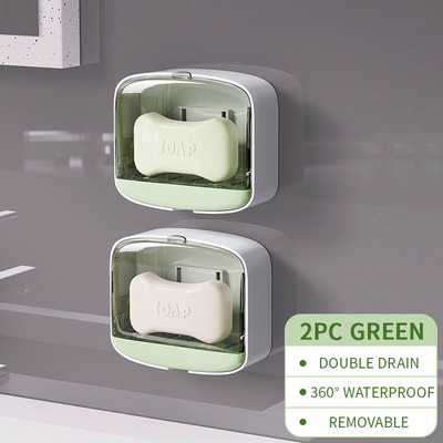 Drenažo muilo dėžutė Nešiojama namų muilo laikymo dėžutė su dangteliu, vandeniui atspariu drėgmei, kelionių organizatoriaus dėklas Vonios kambario priedai