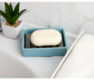 Pravokutna kutija za sapun Filter od nehrđajućeg čelika 304 s keramičkom posudom za sapun Kutija za sapun za čišćenje
