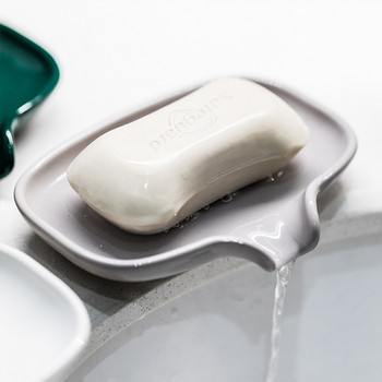Керамична чиния за сапун Поставка за съхранение на баня Кутия за сапун Държач за кухненска гъба Държач за сапунерка за душ