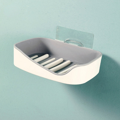 Muilo dėžutė, sutirštinta, nuožulni dvisluoksnė muilo dėžutė, pakabinama ant sienos Besiūliai klijai Muilo laikymo dėžutė Vonios kambario laikymo dėžutės kanalizacija Home