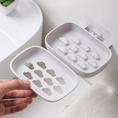 Cloud Double Drain Πιάτο Σαπουνιού Αξεσουάρ Μπάνιου Κουζίνας Βεντούζα Επιτοίχιας Πιάτο Σαπουνιού χωρίς τρυπητή Βάση οικιακού σαπουνιού