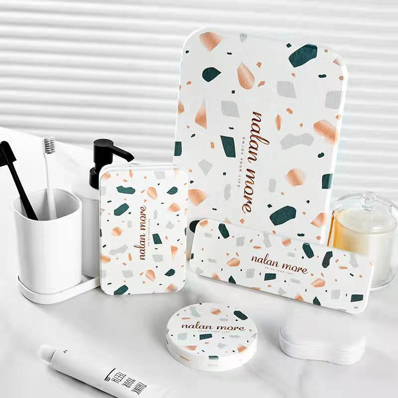 Diatominis purvą sugeriantis padėklas praustuvas padėkliukas diatomito muilo indai muilo laikiklis greitai džiūstantis puodelio kilimėlis vonios reikmenų rinkinys