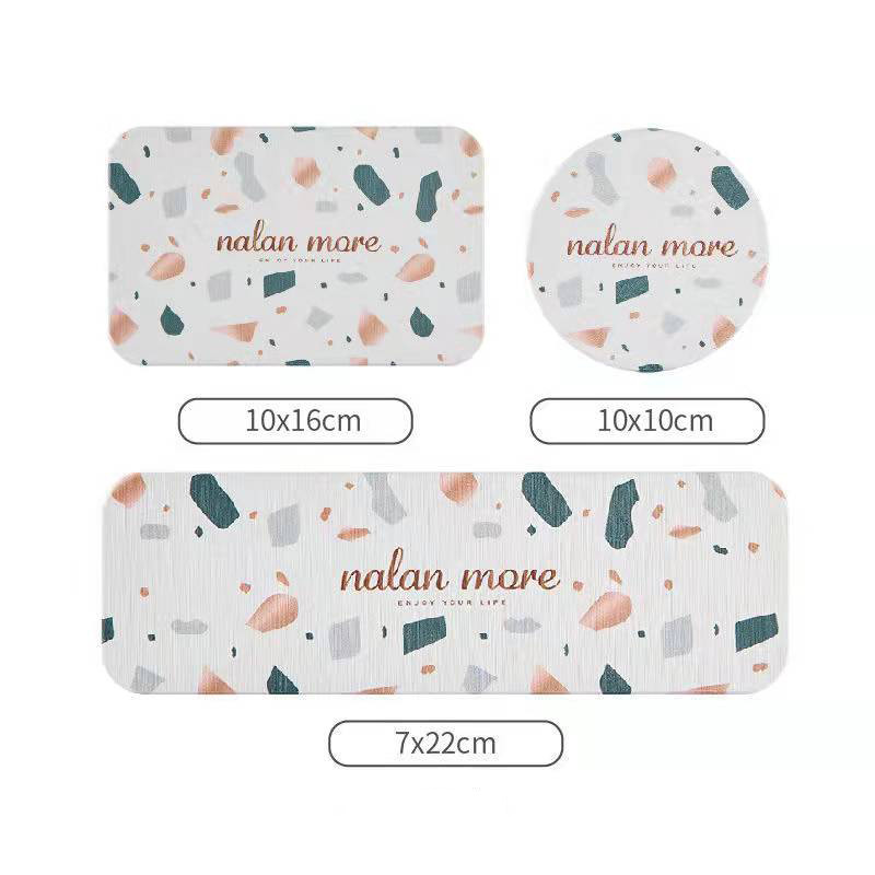 Diatominis purvą sugeriantis padėklas praustuvas padėkliukas diatomito muilo indai muilo laikiklis greitai džiūstantis puodelio kilimėlis vonios reikmenų rinkinys