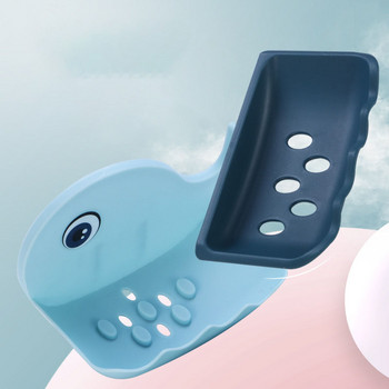 Кутия за сапун с анимационен кит Симпатична монтирана на стена вендуза за домашна баня Контейнер за сапун Организатор Тава