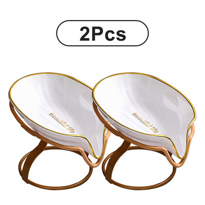 Držač sapuna od nehrđajućeg čelika Oblik lista Samodreinirajuća posuda za sapun za tuš Kupaonski umivaonik Držač sapuna Kutija Potrepštine Gadgeti