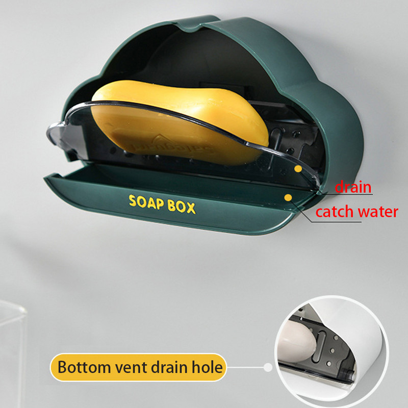 Debesys Muilo dėžutė Dulkėms atsparus diržo dangtelis Muilo laikiklis Vonios siena Pakabinamas kanalizacijos muilo stovas Kūrybinė vonia Dušo muilo lėkštės padėklas R