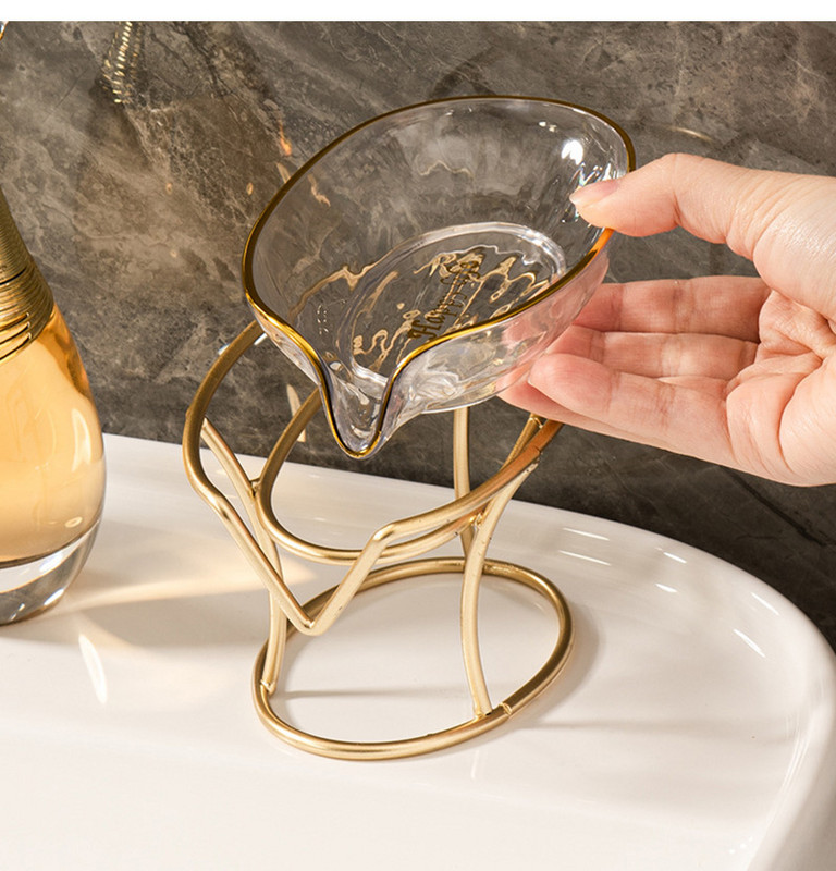 Luksuzna kutija za sapun u obliku lista Kupaonski držač posudice za sapun Drenaža za tuširanje Posuda za sapun Stalak za odlaganje kupaonskog pribora