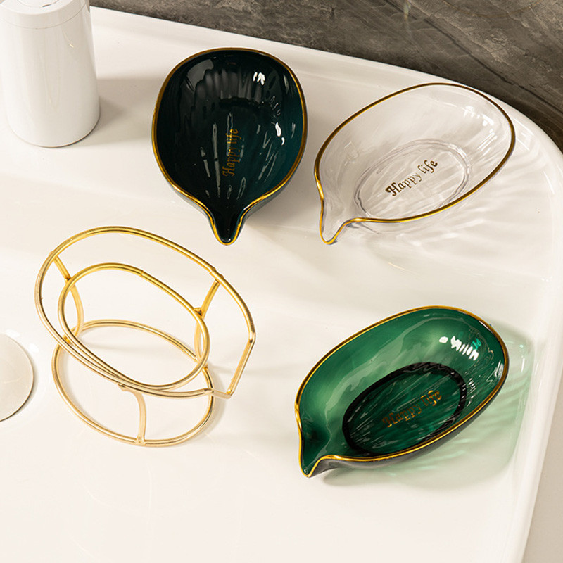 Luksuzna kutija za sapun u obliku lista Kupaonski držač posudice za sapun Drenaža za tuširanje Posuda za sapun Stalak za odlaganje kupaonskog pribora