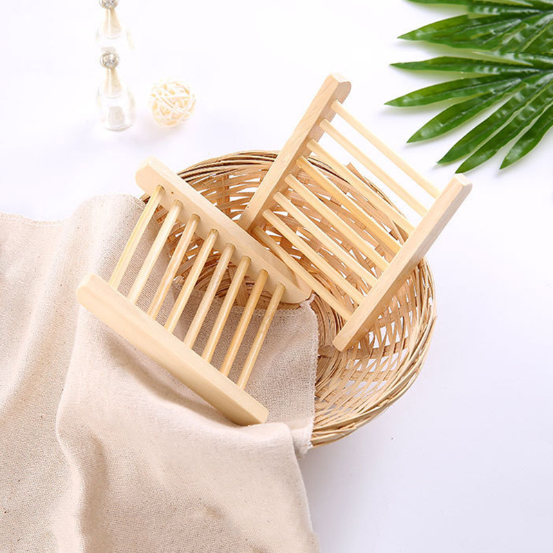 5/10 db fából készült bambusz lefolyószappan tartó mosogatószappan állvány tányér doboz tartály Szappantartó tároló rendszerező otthoni fürdőszobai kiegészítők