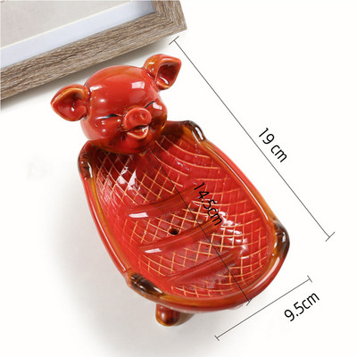 Nordijski crtani film Svinja Krava Keramička posuda za sapun Donje rublje Spremnik za sapun Nakit Sat Stalak za pohranu Hotelski dom Kupaonski ukras Poklon