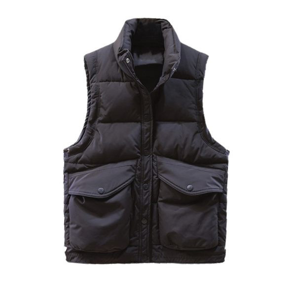 Ležeran ženski prsluk sa džepovima - bijela i crna boja