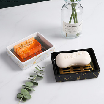 1 τεμ. Κεραμικά μονόχρωμο Πιάτο σαπουνιού Nordic Style Τετράγωνη βάση σαπουνιού Δοχείο αποθήκευσης κουζίνας Δίσκος αξεσουάρ μπάνιου σπιτιού