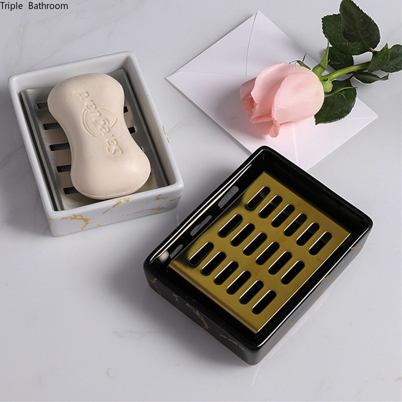 1 vnt Keramika Vienspalvis Muilo indas šiaurietiško stiliaus kvadratinis muilo laikiklis Virtuvės laikymo indas Namų vonios kambario reikmenys padėklas