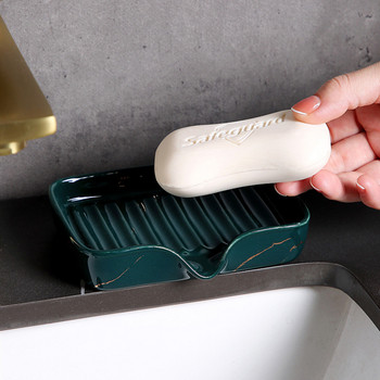 1 бр. Лека луксозна керамична сапунерка Рафтове за съхранение в домакинството Аксесоари за душ в тоалетната Органайзер за баня Дренаж Поставка за сапун