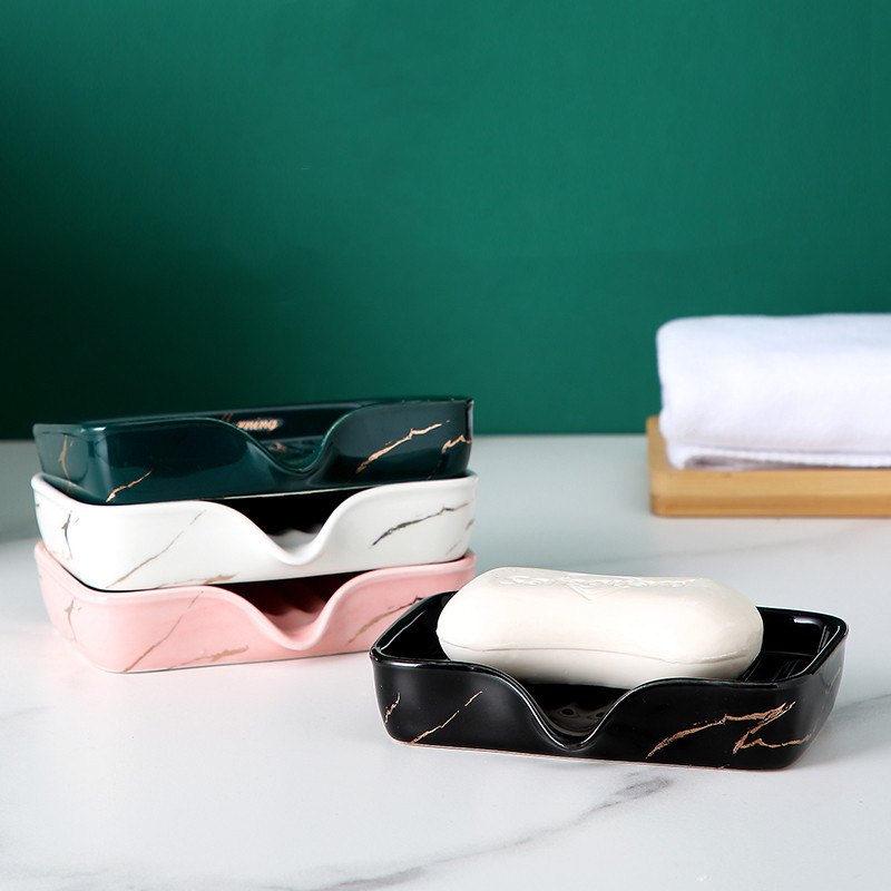 1vnt lengvos prabangios keramikos muilo indas Buitinės laikymo lentynos tualetas Dušo priedai Vonios kambario tvarkyklės nutekėjimo muilo laikiklis