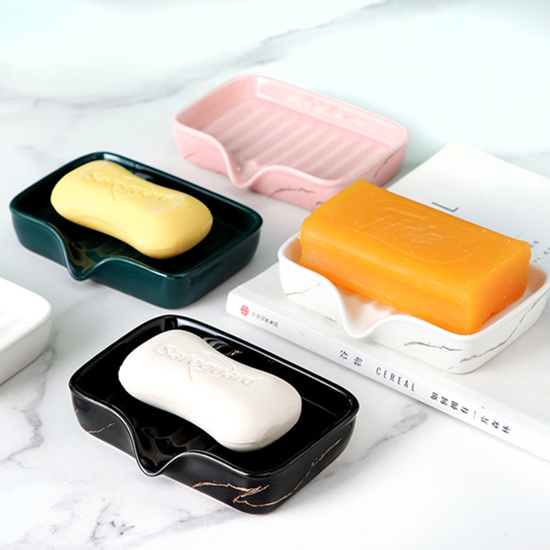 1vnt lengvos prabangios keramikos muilo indas Buitinės laikymo lentynos tualetas Dušo priedai Vonios kambario tvarkyklės nutekėjimo muilo laikiklis