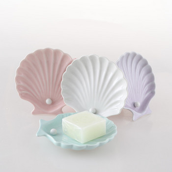 Nordic Shell Shape Πιάτο Σαπουνιού Κεραμικά Μπάνιου Organizer Ράφια Σαπούνι Κουτιά συσκευασίας Αξεσουάρ κουζίνας Θήκες σαπουνιού