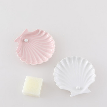 Nordic Shell Shape Πιάτο Σαπουνιού Κεραμικά Μπάνιου Organizer Ράφια Σαπούνι Κουτιά συσκευασίας Αξεσουάρ κουζίνας Θήκες σαπουνιού